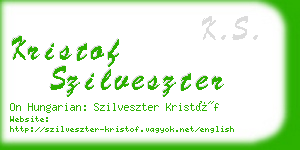 kristof szilveszter business card